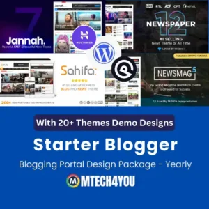 Starter Blogger Blogging Portal Design Package - Yearly